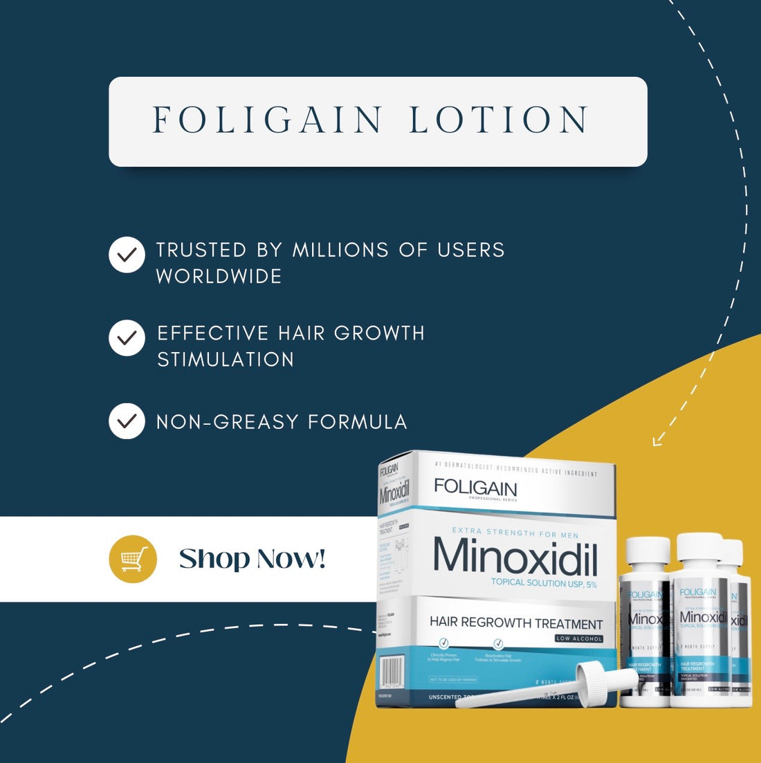 Foligain Lotion 5% 6 Months For Men - Sensitive Skin